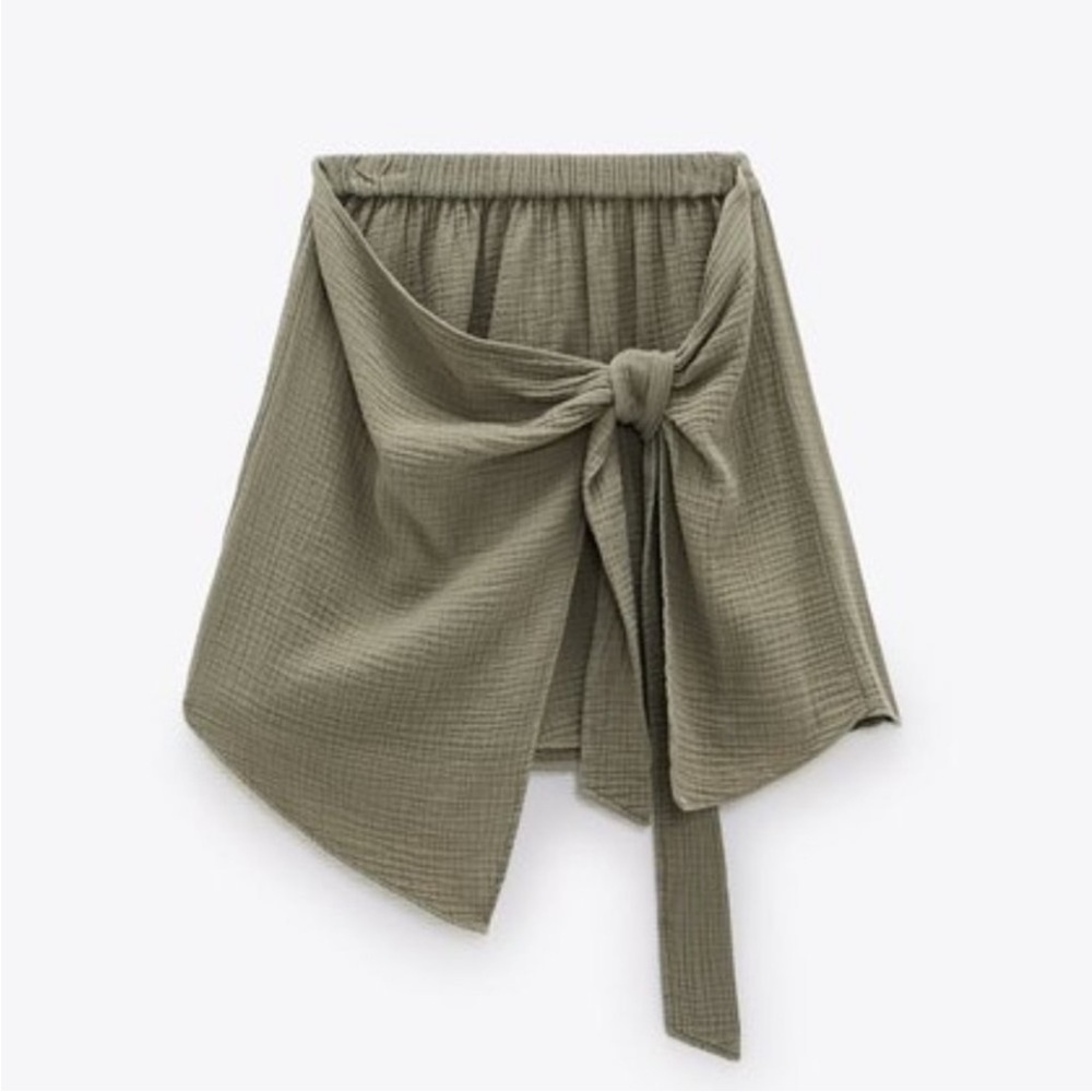 Zara Wrap Tie Style Mini Skirt Women’s Size Medium - Picture 3 of 9